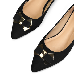 Butterfly Buckle Classic Pointed Toe Ballet Flats - MYSOFT