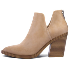 Cutout Pointed Toe Ankle Chelsea Boots
