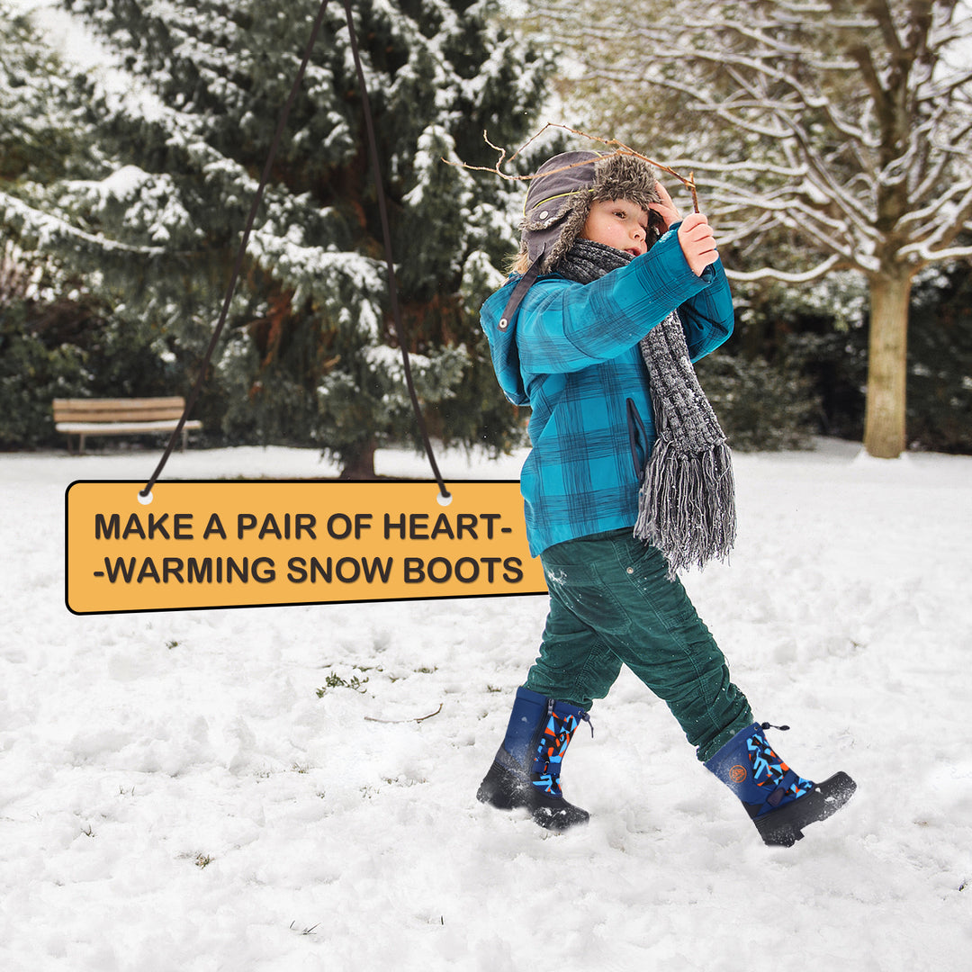Dark Blue Camouflage Warm Waterproof Snow Boots - MYSOFT