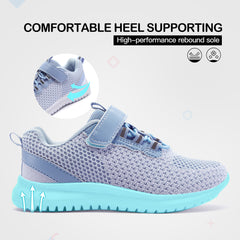 Sky Blue Lace-up Velcro Breathable Tennis Sneakers - MYSOFT