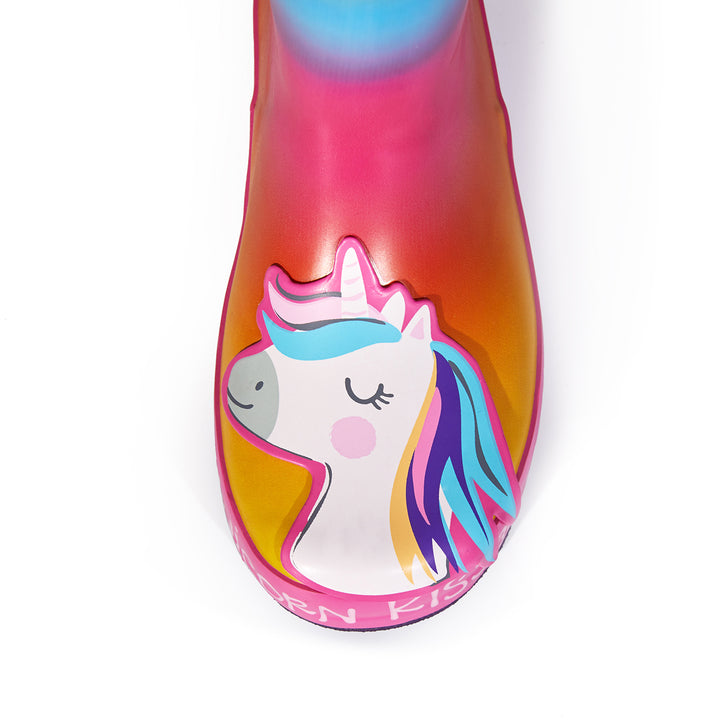 Unicorn Print Waterproof Rainbow Rubber Rain Boots - MYSOFT