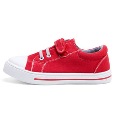 Red/Pink Single Hook and Loop Canvas Sneakers - MYSOFT