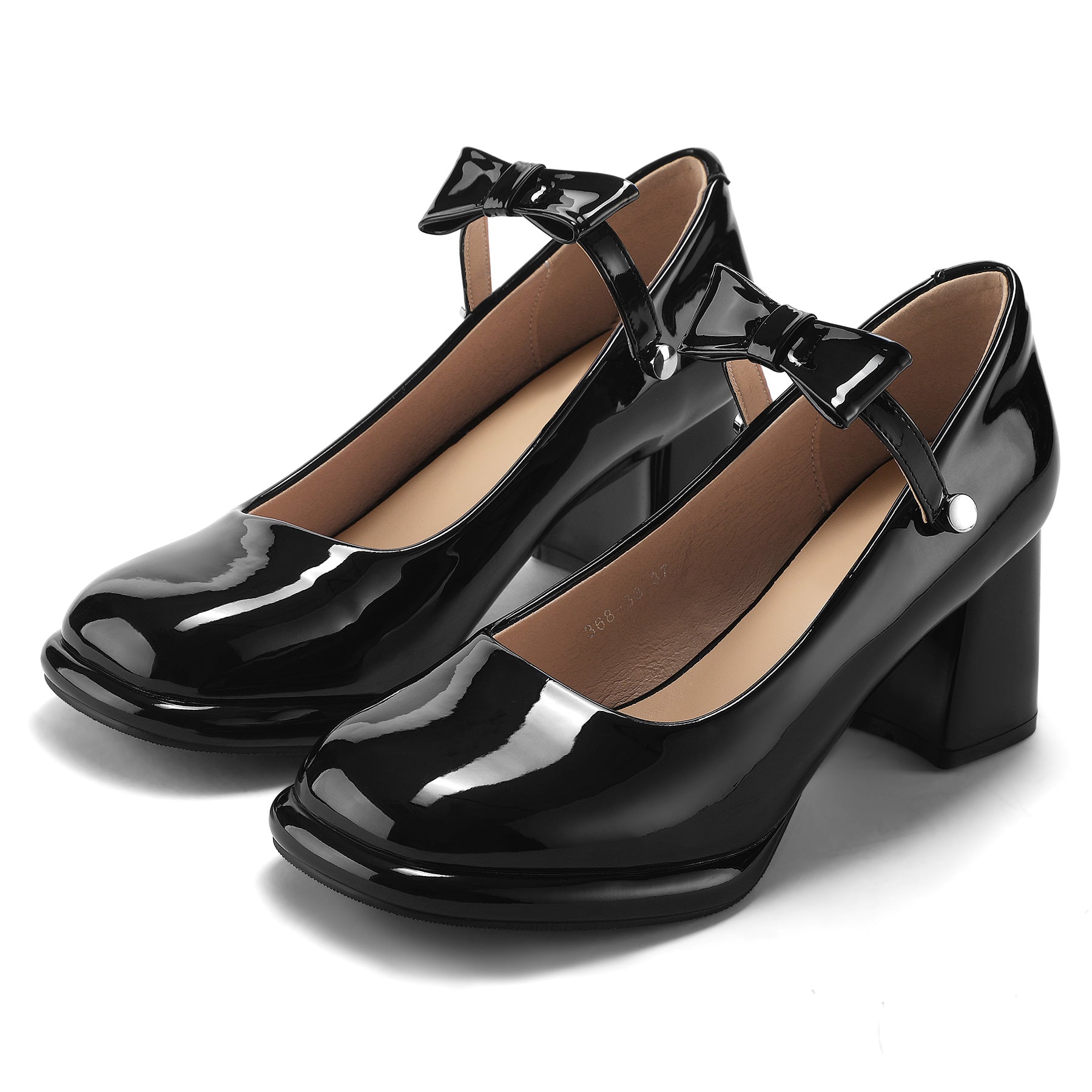 Mysoft Patent Leather Bow Tie Mary Jane Shoes