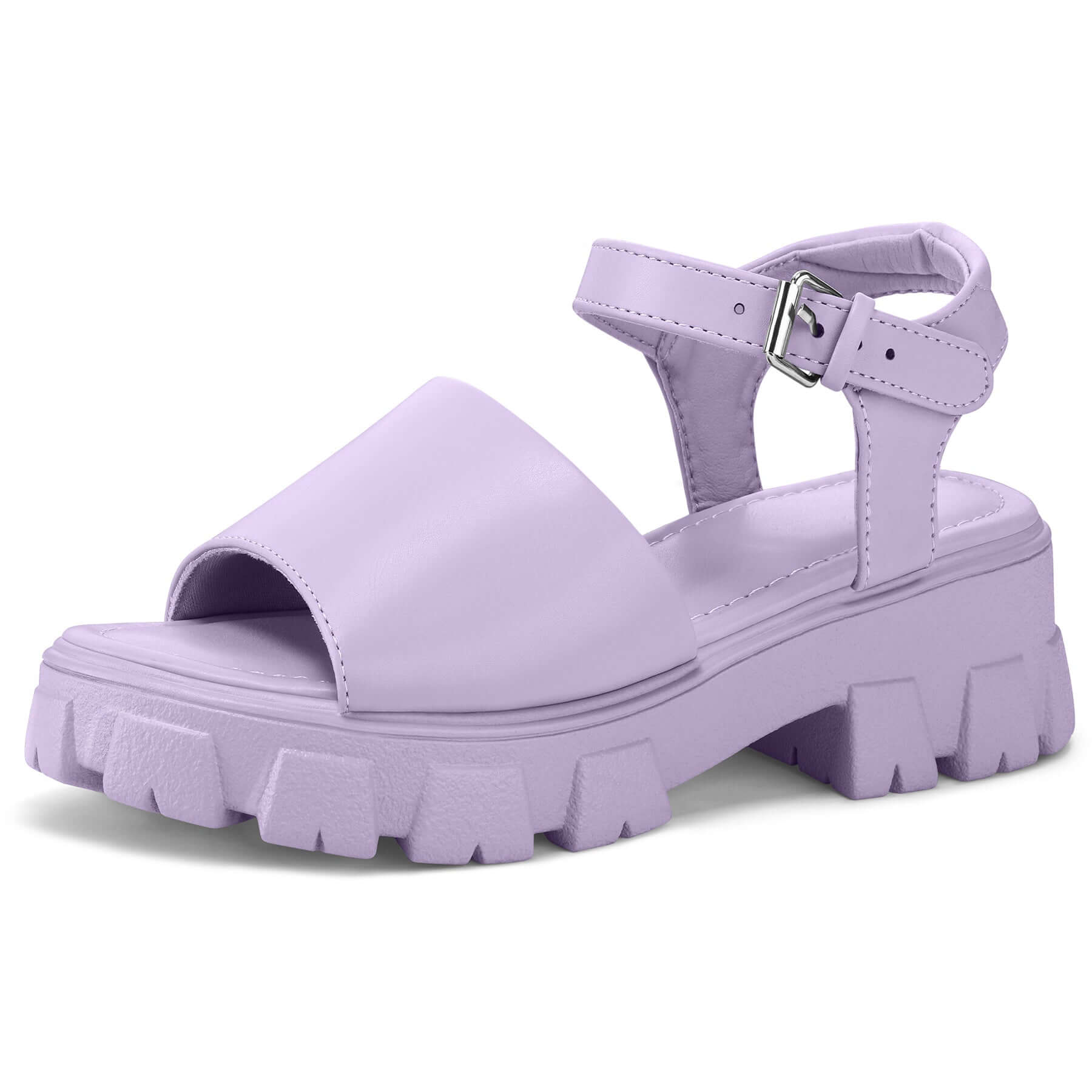 Purple Flange Platform Sandals - MYSOFT