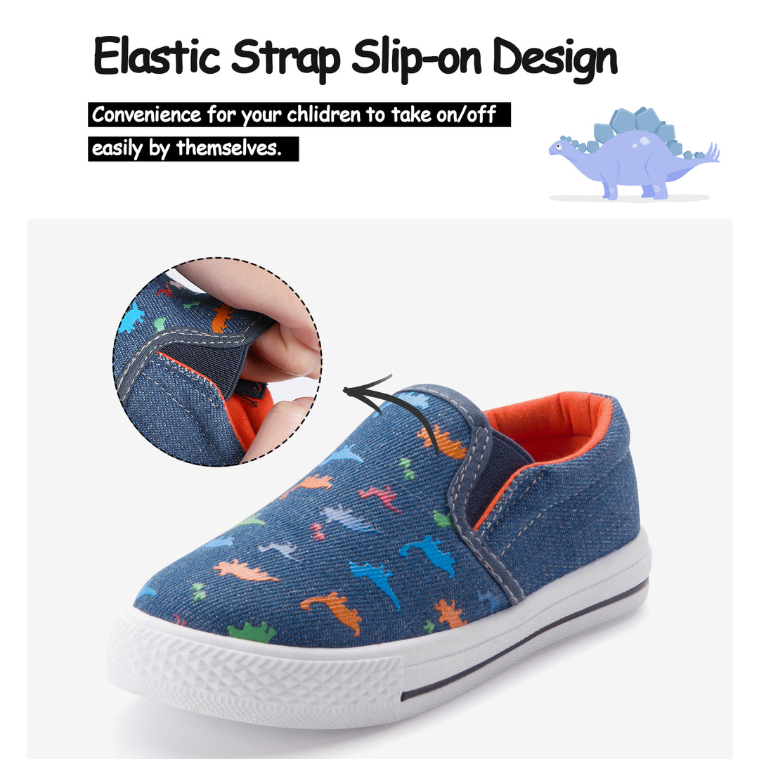 Blue Dinosaur Elastic Strap Slip-On Design Espadrilles - MYSOFT