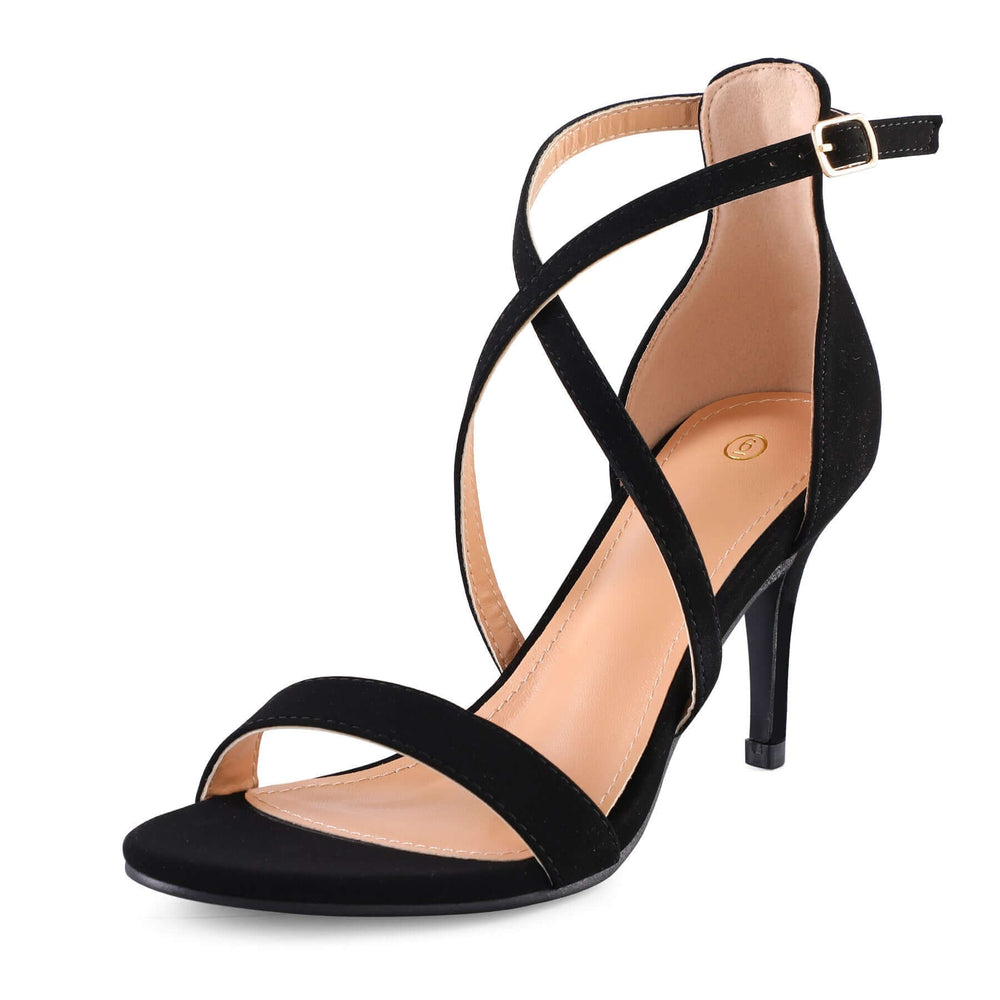 Fashion Classic Cross Strap Open Toe High Heel Sandals - MYSOFT