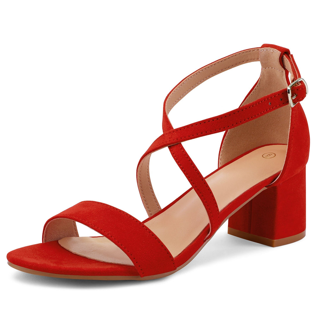Bright Color Simple Fashion Square Heel Sandals - MYSOFT