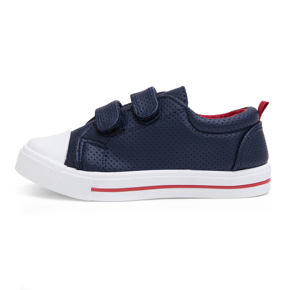 Navy Double Hook and Loop Canvas Sneakers - MYSOFT