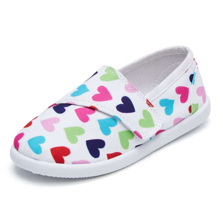 Toddler Hook Loop Slip On Casual Shoes Colorful Heart - MYSOFT