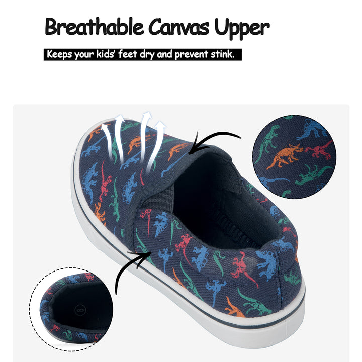 Dinosaur Print Breathable Fabric Navy Espadrilles - MYSOFT