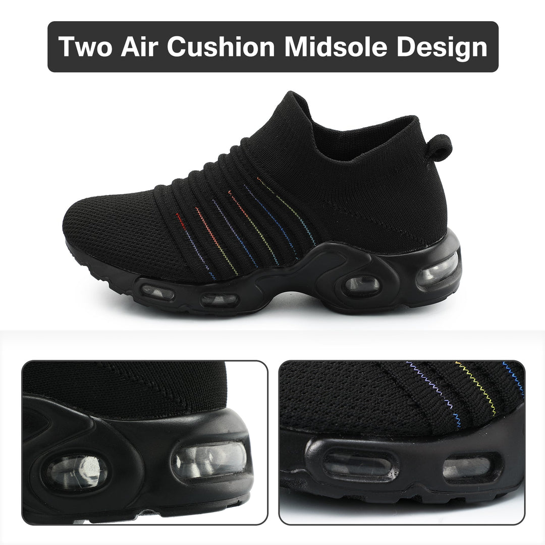 Black Slip-On Sock Breathable Walking Sneakers - MYSOFT