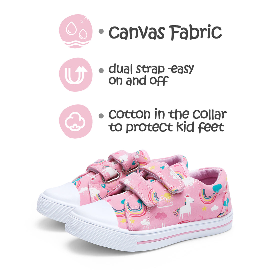 Light Pink Rainbow Unicorn Velcro Sneakers - MYSOFT