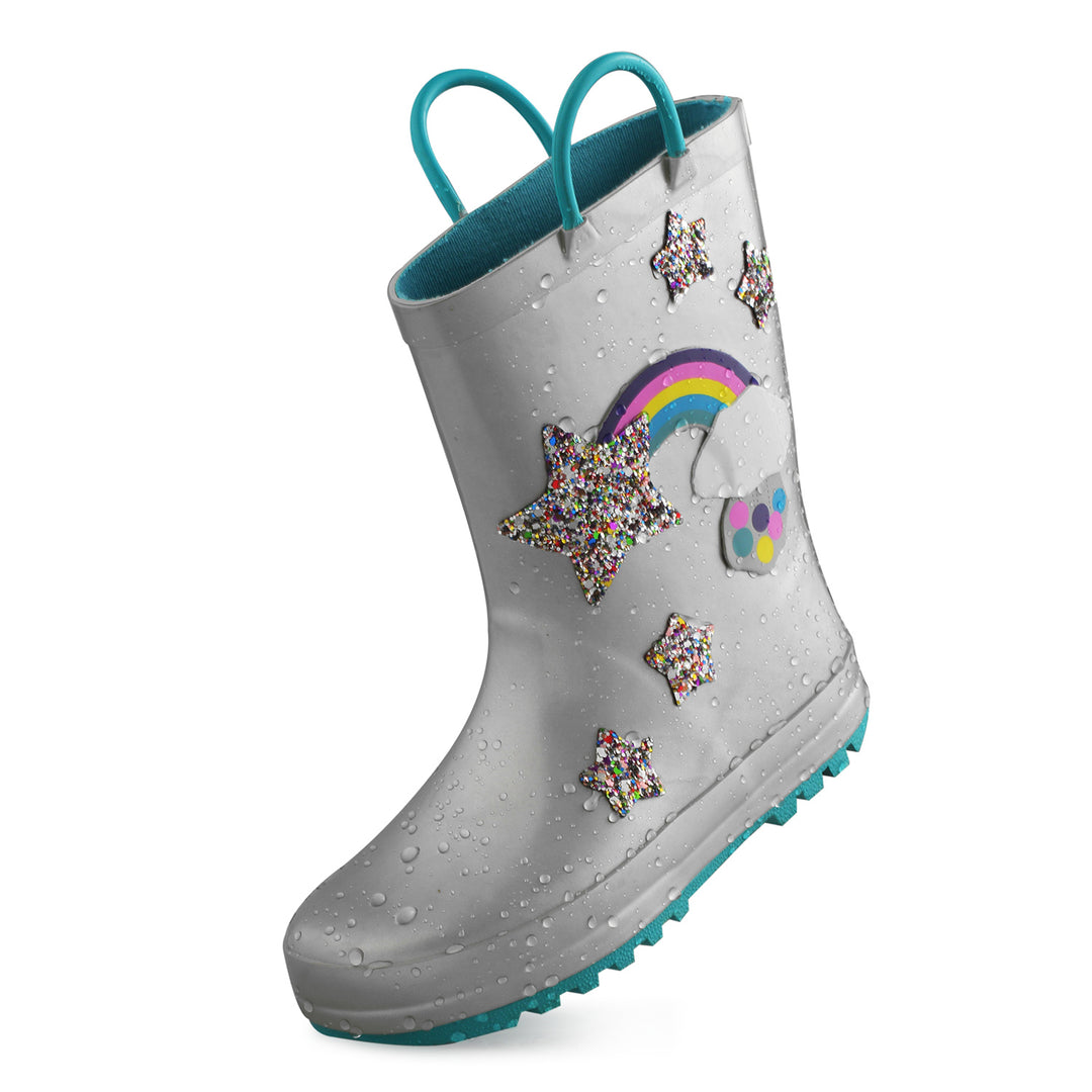 Rainbow Glitter Stars Waterproof Rubber Rain Boots - MYSOFT