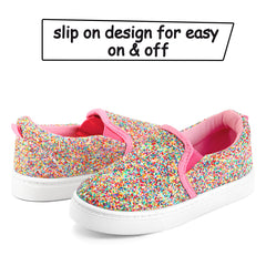 Candy Sequin Slip-On Canvas Shoes - MYSOFT