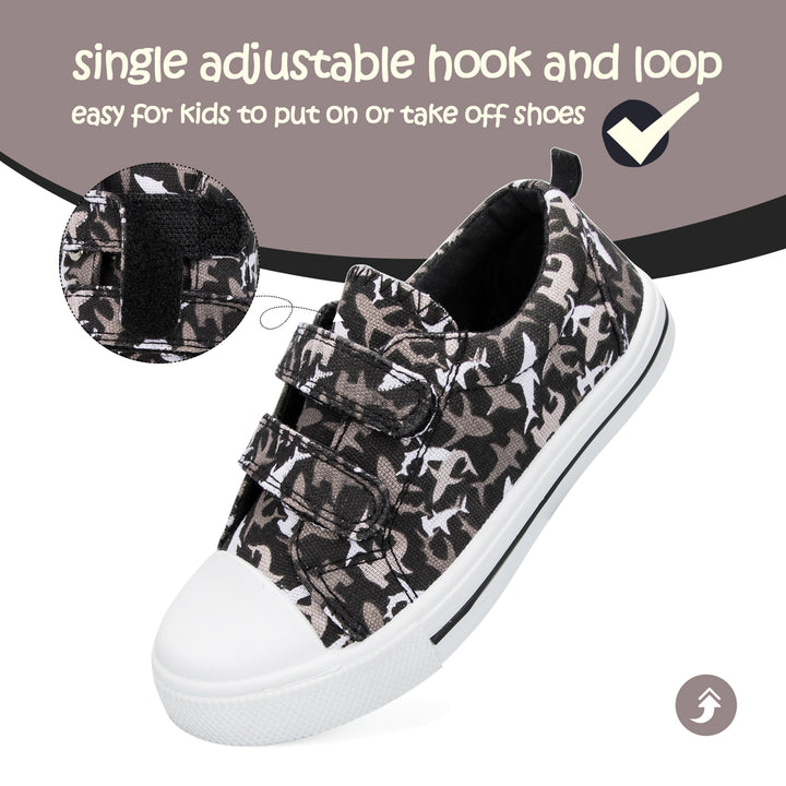 Black Shark Double Velcro Canvas Sneakers - MYSOFT