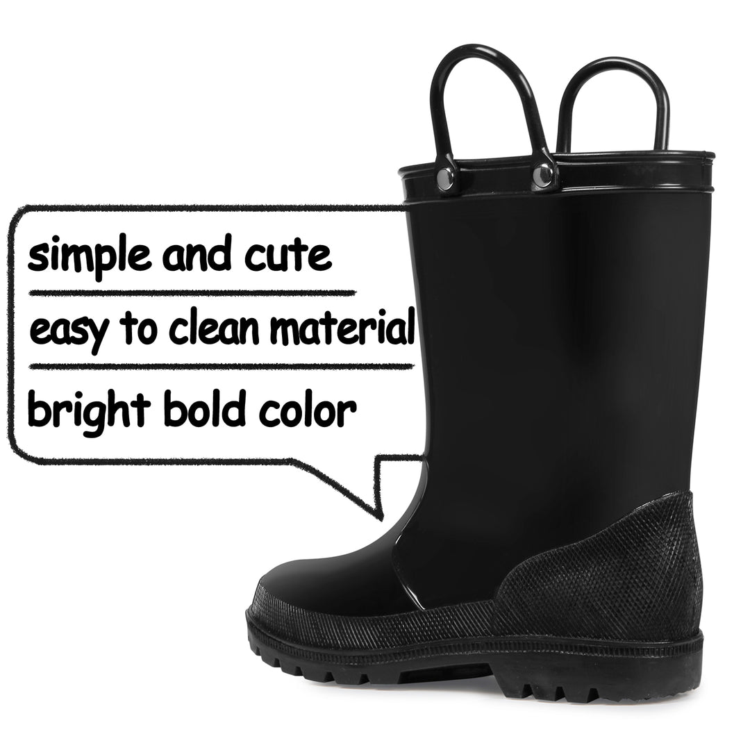 Solid Color Non-Slip Rain Boots With Handle - MYSOFT