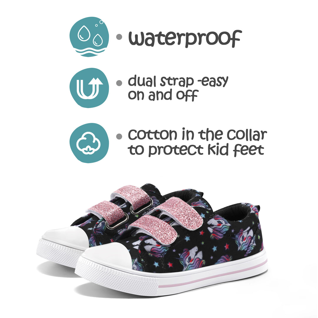 Purple Unicorn Glitter Velcro Toddler Shoes - MYSOFT