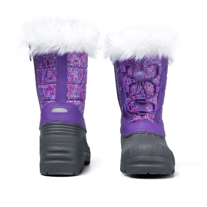 Purple Fur Collar Warm Non-Slip Snow Boots - MYSOFT