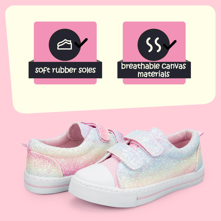 Light Rainbow Glitter Slip-On Canvas Sneakers - MYSOFT