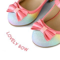 Rainbow Bow Low Heel Mary Jane Flats - MYSOFT