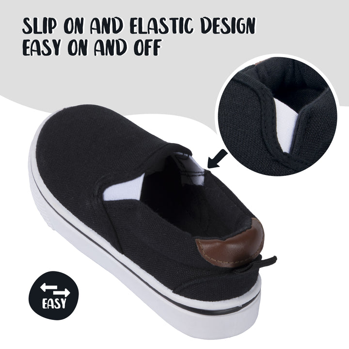 Plain Black Non-Slip Canvas Walking Shoes - MYSOFT