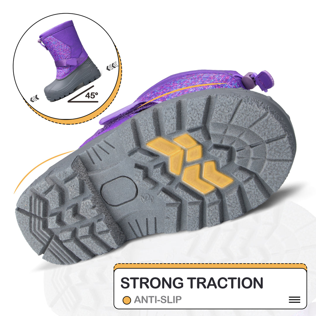 Purple Warm Waterproof Non-slip Snow Boots - MYSOFT