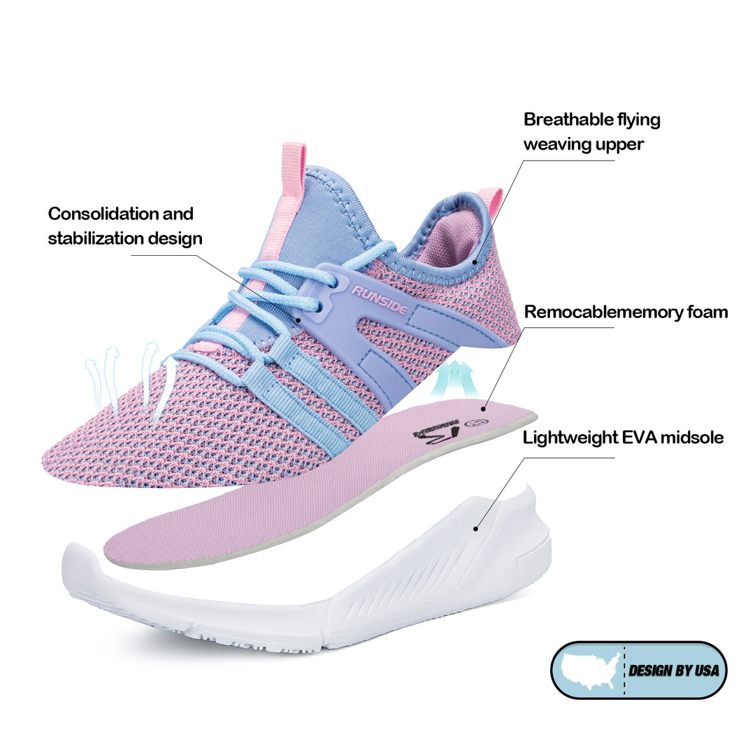 Rose Purple Lightweight Breathable Tennis Sneakers - MYSOFT