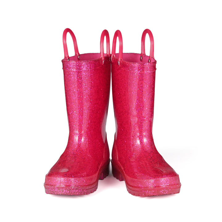 Red Glitter Waterproof Lighted Rain Boots - MYSOFT