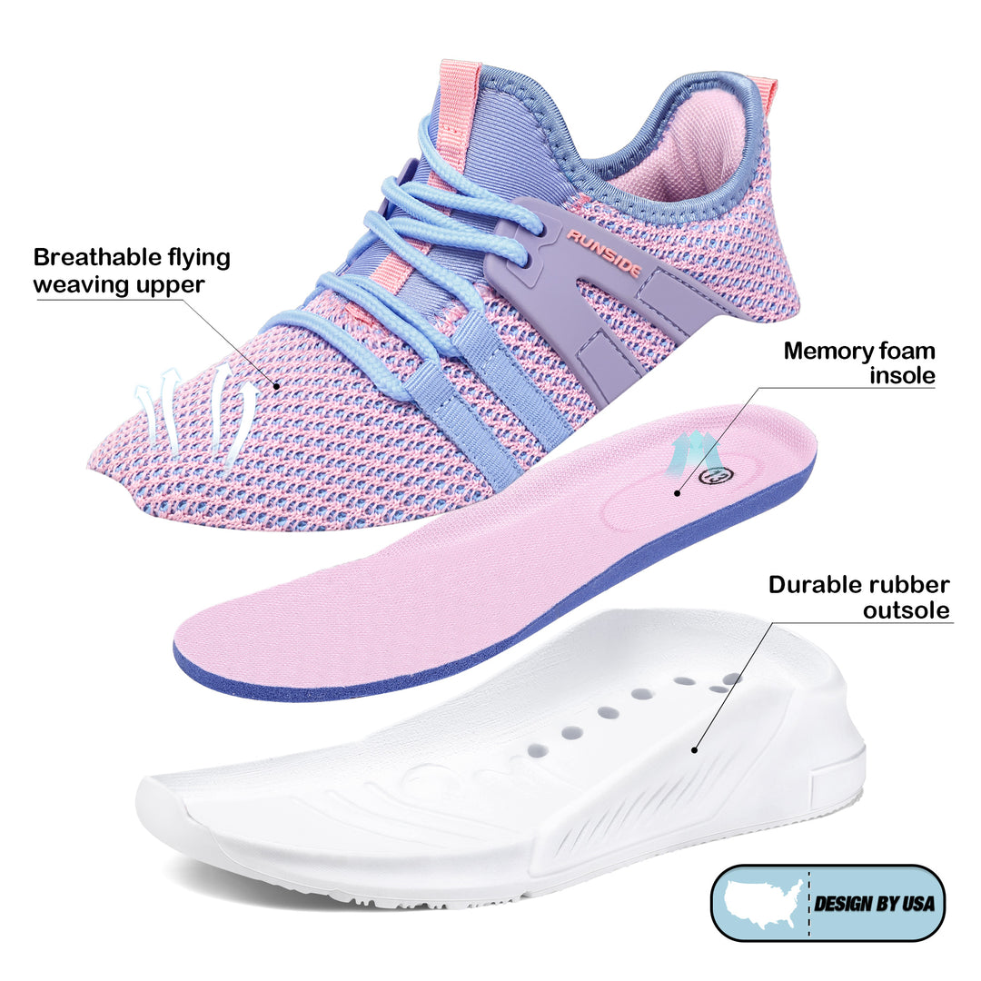 Powder Blue Lightweight Breathable Tennis Sneakers - MYSOFT