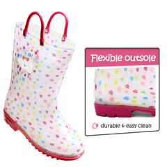Colorful Dot Cloud Waterproof Rubber Rain Boots - MYSOFT