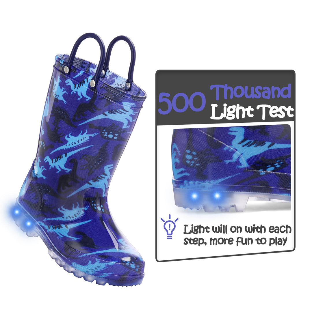 Blue Dinosaur Waterproof Rubber Rain Boots - MYSOFT