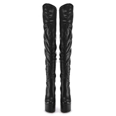 Mysoft Black Stretch Over The Knee Thigh High Boots