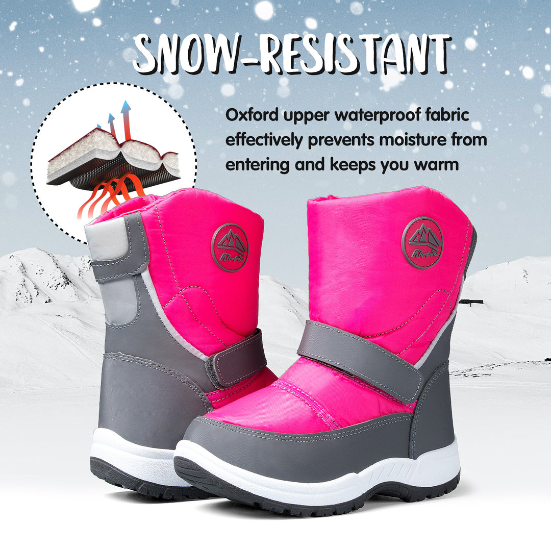 Pink/Purple Mountain Icons Insulated Waterproof Snow Boots - MYSOFT