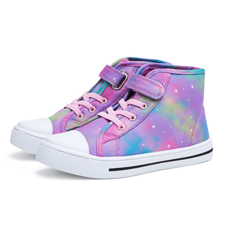Colorful Swirled Stars High-Top Canvas Sneakers - MYSOFT