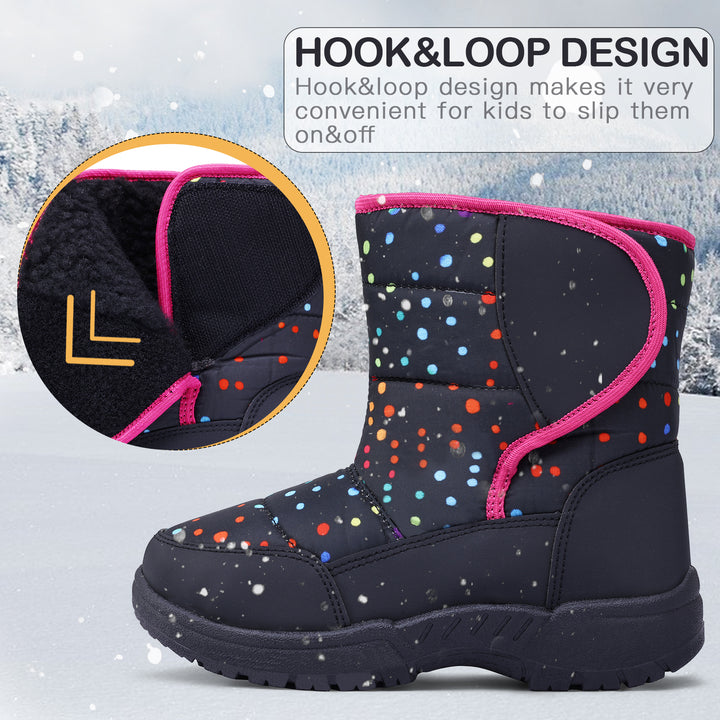 Colorful Polka Dot Black Thermal Winter Boots - MYSOFT