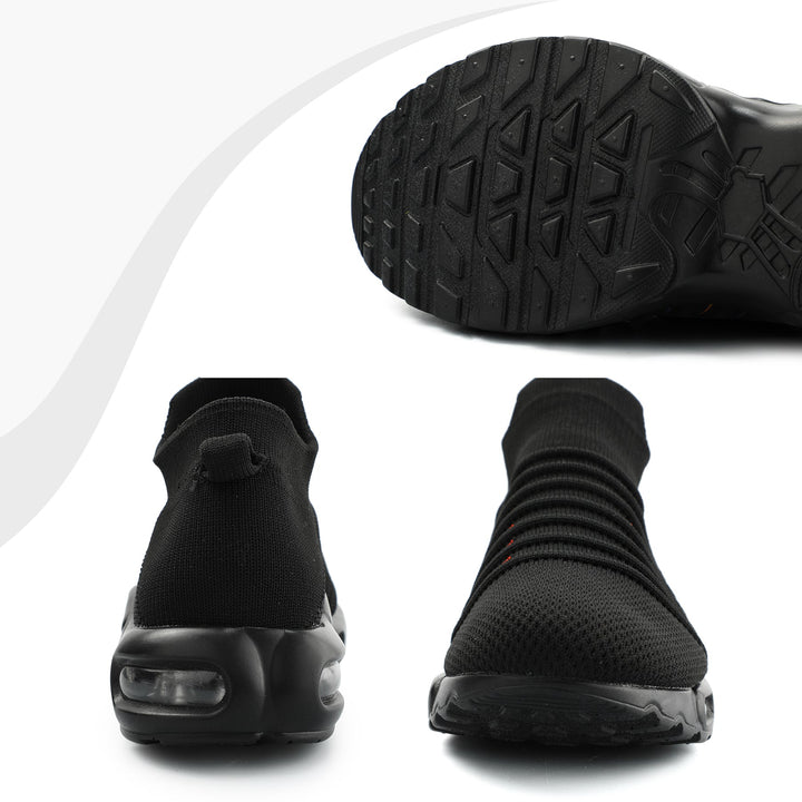 Black Slip-On Sock Breathable Walking Sneakers - MYSOFT