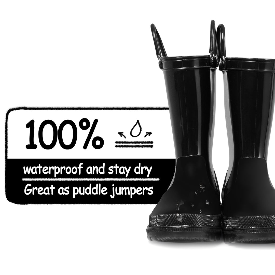 Solid Color Non-Slip Rain Boots With Handle - MYSOFT