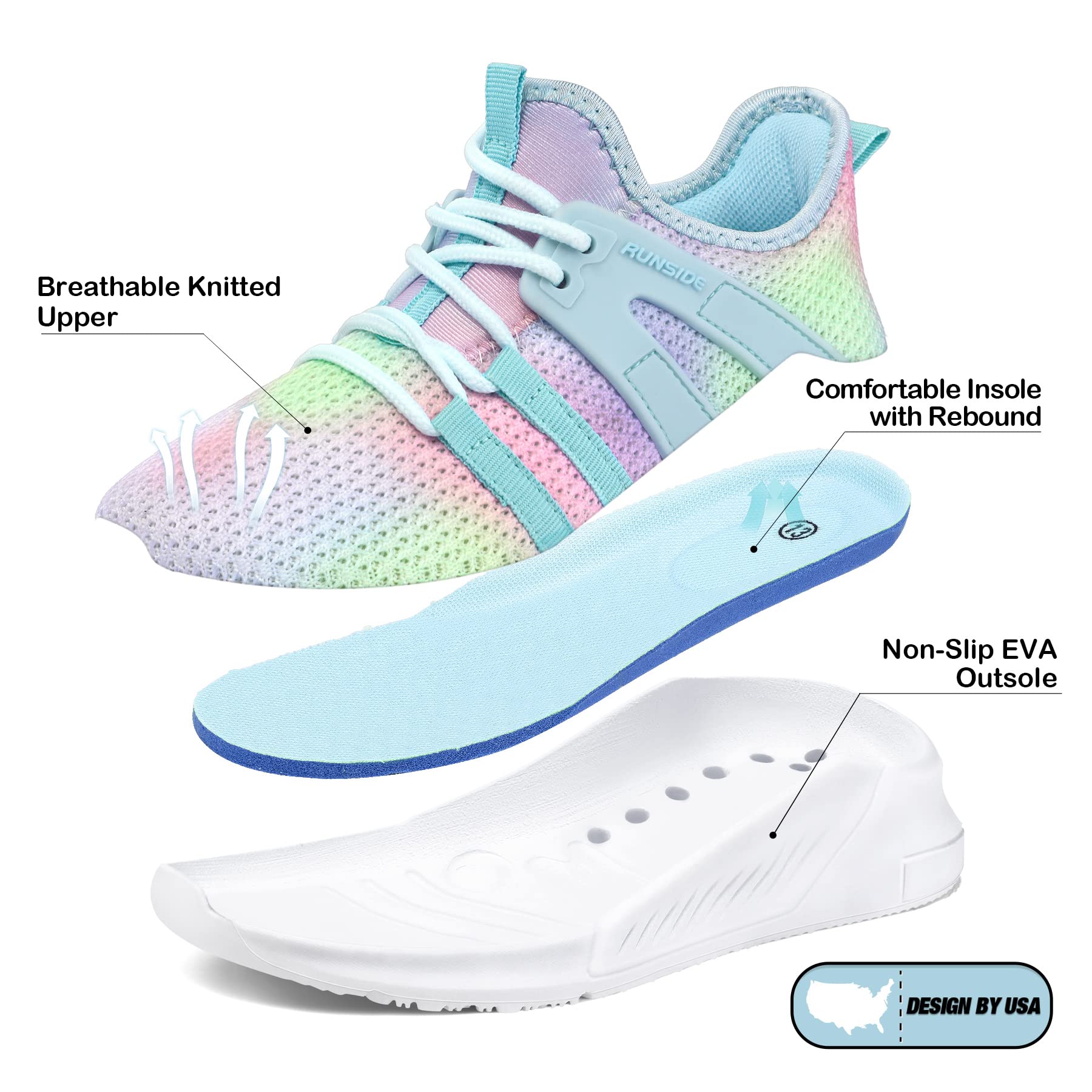 Blue Mesh Athletic Shoes for Kids