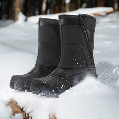Fur Lined Thinsulate Insulation Waterproof Snow Boots Black