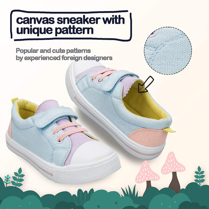 Blue Hook and Loop Canvas Toddler Sneakers - MYSOFT