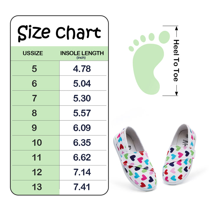 Toddler Hook Loop Slip On Casual Shoes Colorful Heart - MYSOFT