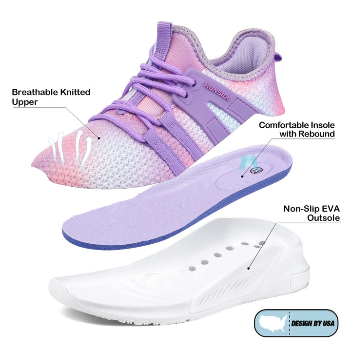 Purple Mesh Athletic Shoes for Kids