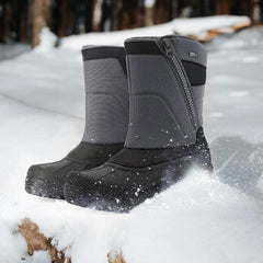 Fur Lined Thinsulate Insulation Waterproof Snow Boots Gray