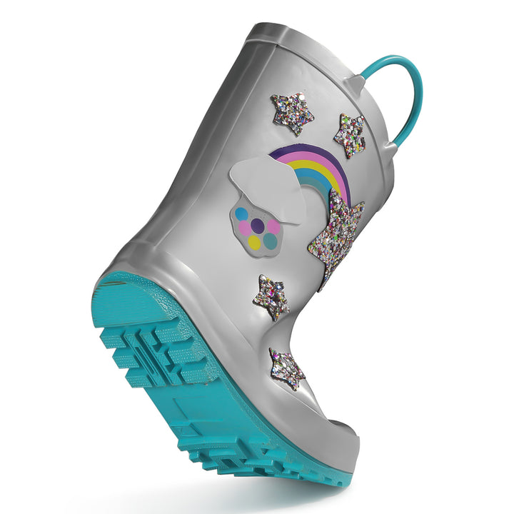Rainbow Glitter Stars Waterproof Rubber Rain Boots - MYSOFT