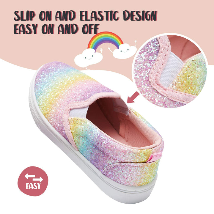 Colorful Stripe Glitter Slip-On Espadrilles