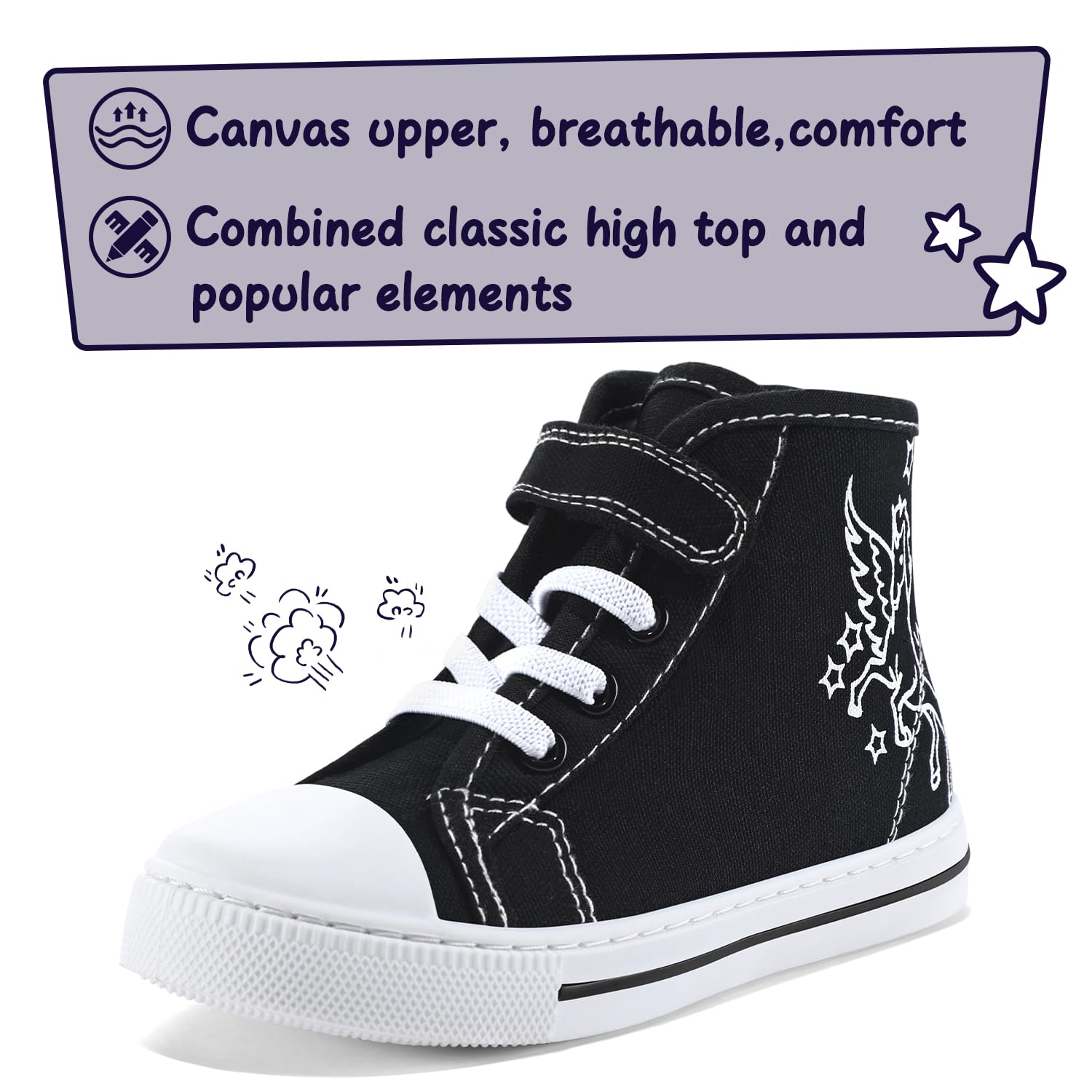 K KomForme Toddler Boys and Girls Canvas High Top Sneakers New