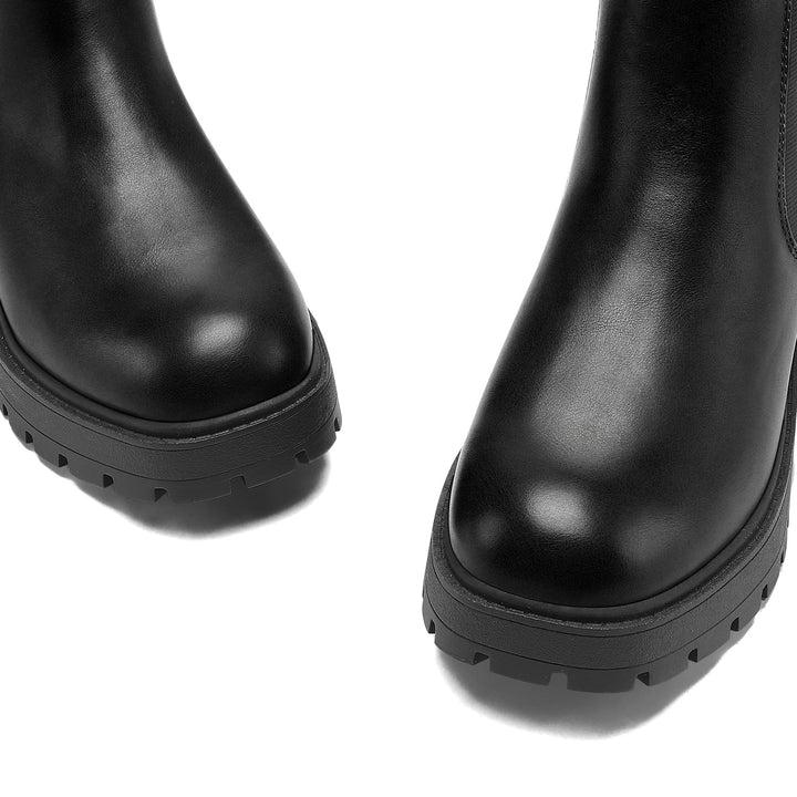 Chunky Heel Lug Sole Platform Chelsea Boots