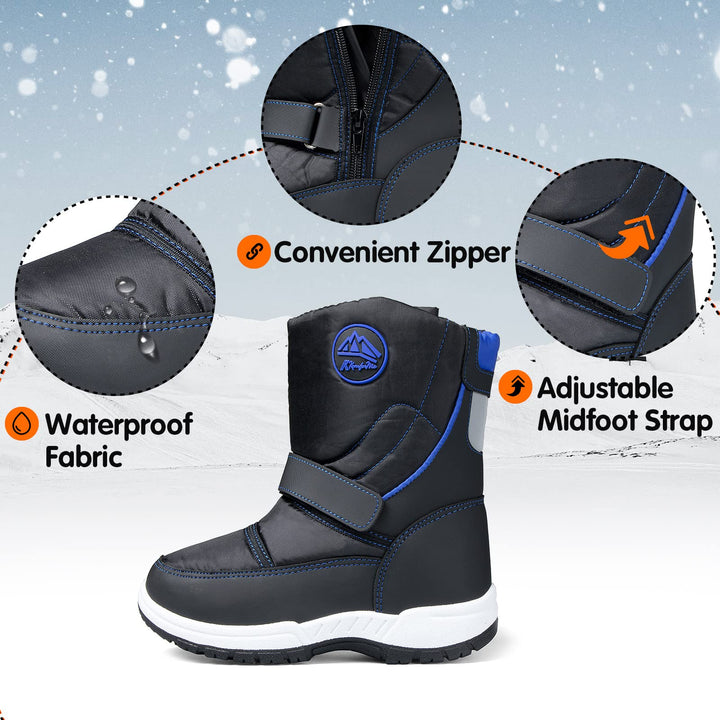 Velcro Side Zipper Outdoor Waterproof Snow Boots