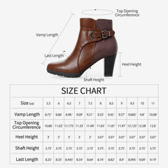 Panel Buckle Strap Block Heel Ankle Boots