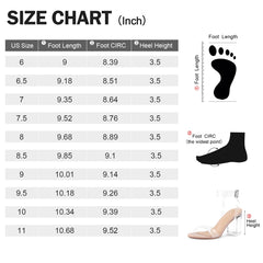 3.5" Adjustable Transparent Ankle Strap Block Heel Sandals